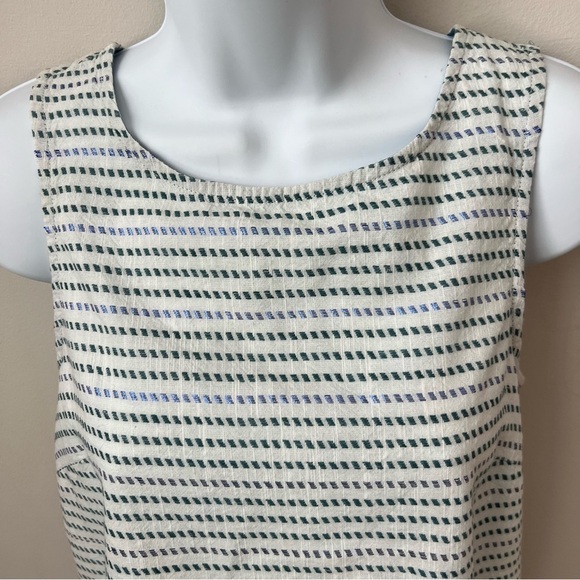 Seen Worn Kept Sleeveless Top Metallic Embroidery Tie Neck Keyhole Purple Teal 2 - Picture 4 of 10